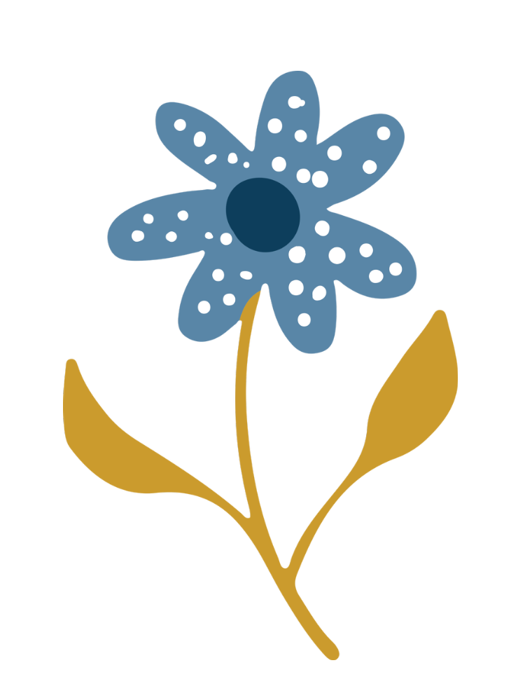 Illustration of a blue flower